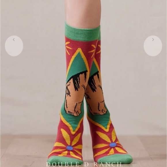 Double D Ranch Red and Green Patterned Socks - Picture 4 of 4